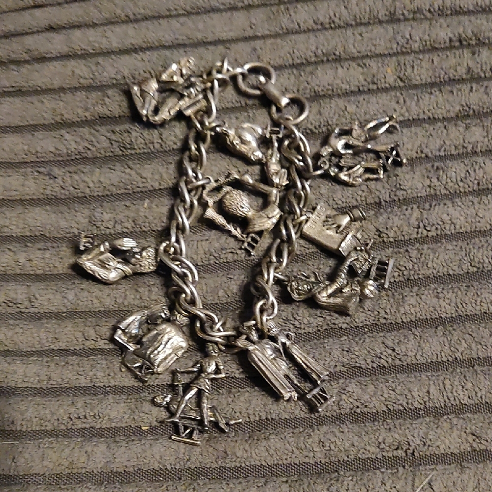Classic Vintage Coro 10 Commandments Charm Bracelet